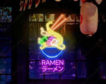 Japanese Restaurant Neon Sign, Delicious Flying Noodles, Japanese Ramen, Ramen Neon Sign Ramen Bowl Neon Sign Anime Ramen Ramen Led