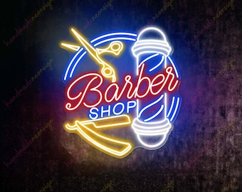Barber Shop Neon Sign, Barber Open Shop, Barber Open Neon Light, Hair cut neon sign, hairdressing salon led , trendy Hair Salon Beauty Led