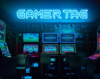 Custom Gamer Tag Neon Sign: Personalized Gaming Room Decor