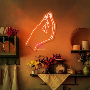 Italian Hand Gesture sign, Italy neon sign, Classic italian hand sign, Restaurant wall neon decor, Fast food sign, Gesto Italiano,Funny Hand