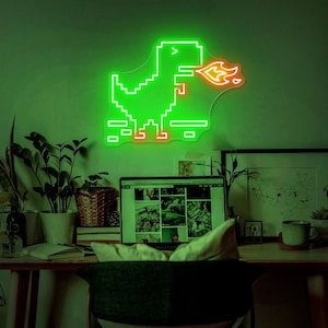 Nachricht an mich für individuelle Neon Schilder! Dinosaurier Neonlicht Grün, Wandleuchte Dekoration Lampe, Kid Room Decor Neon Schild, Spielzimmer Schild