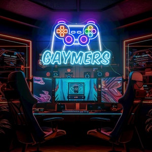 Gaymer Neonlicht Leuchtreklame Geschenk für schwule Gamer Pride Geschenk LGBT Leuchtreklame Benutzerdefinierte Leuchtreklame Gamer Gaymers Spielzimmer Leuchtreklame