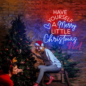 Have Yourself A Merry Little Christmas Neon Sign Merry Christmas Sign Christmas Decor Light Christmas Tree Neon Sign Outdoor Garden Light