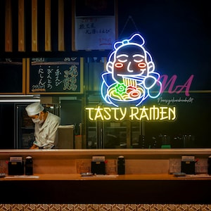 Tasty Ramen Neon Sign, Japanese Ramen Sign, Custom Ramen Led Sign, Ramen LED Neon Sign,  Ramen Bowl Neon Sign, Japanese Food Sign