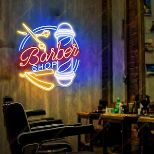 Barber Shop Neon Sign Barber Open Shop Barber Open Neon Light Hair