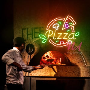 Pizza Neon Sign Open Pizza Led Sign Pizza Decor Wall Decor Wall Sign Neon Lights Neon Sign Restaurant Led Sign For Wall Business Decor Wall
