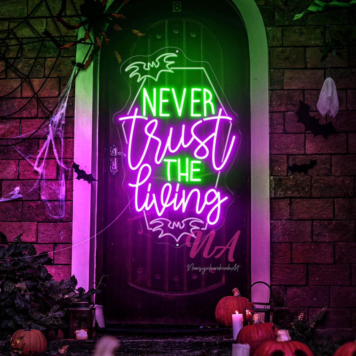 Never Trust the Living Neon Sign, Halloween Neon Sign, Halloween LED Sign, Custom Neon Sign, Spooky Neon Sign, Gothic Decor Wall - Etsy