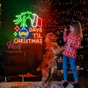 Days Til Christmas Neon Sign: Holiday Home Decor