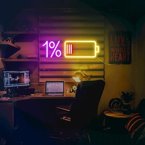 1% Neon sign Stress feeling neon sign Funny Deadline neon sign Room decor Teenager neon sign Custom neon sign Birthday Gift