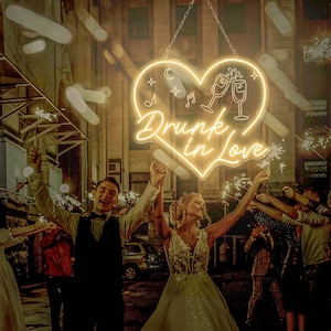Drunk in love neon sign Custom Wedding Decor Wedding Neon sign Personalized Gifts Amour With Heart Neon Sign, Gift For Her, Custom neon sign