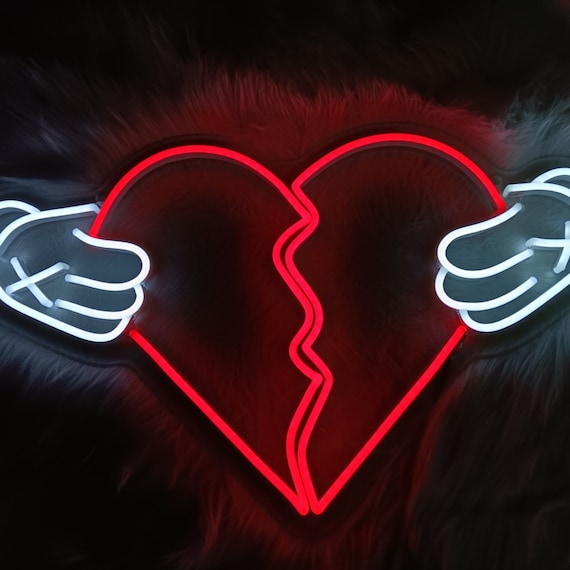 Heartbreak Neon Sign: Custom Broken Heart Wall Art - Etsy