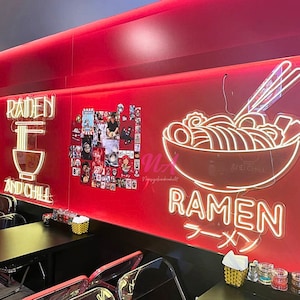 Custom Ramen Neon Sign, Ramen LED Neon Sign, Japanese Ramen Sign, Delicious Flying Noodles, Ramen Bowl Neon Sign, Japanese Food Sign