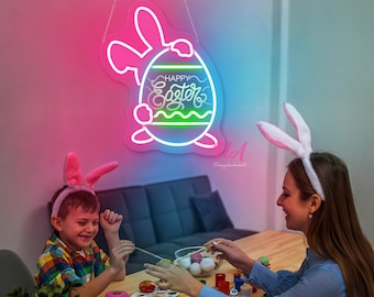 Easter Bunny Neon Sign: Rabbit Nursery Decor
