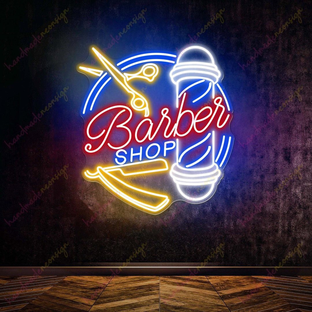 Barber Shop Neon Sign, Barber Open Shop, Barber Open Neon Light, Hair