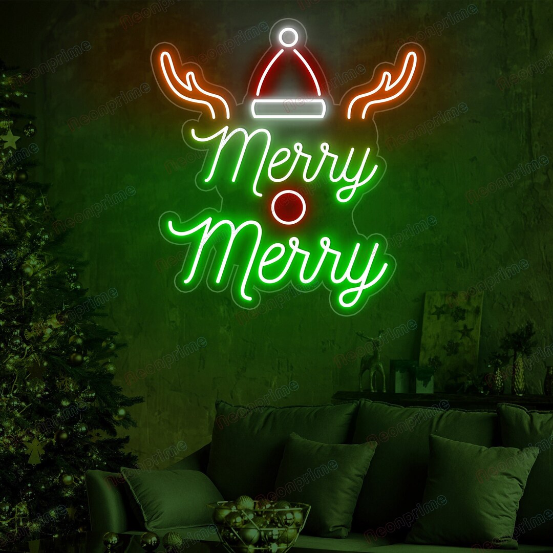 Christmas Neon Signs Noel Santa Snowman Led Light - Etsy