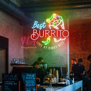 Best Burrito Neon Sign Burrito Led Light Custom Street Food Neon Light Food Restaurant Decor Burritos Wall Art Burritos Lover Gift Led Light