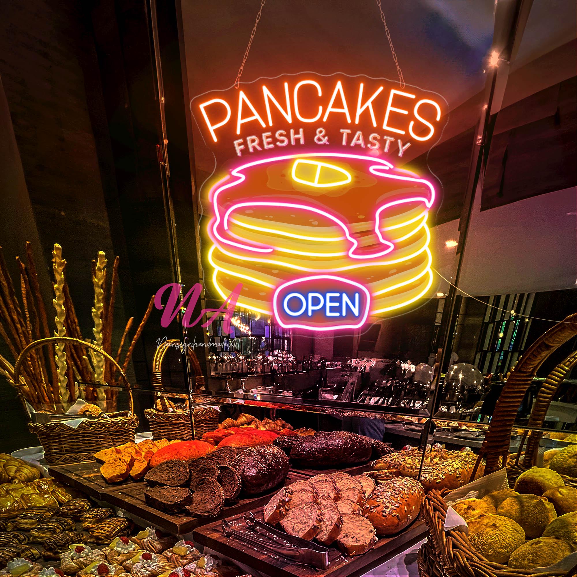 Open Pancake Pancake Open Neon Sign: Custom Brunch Bar Decor - Etsy