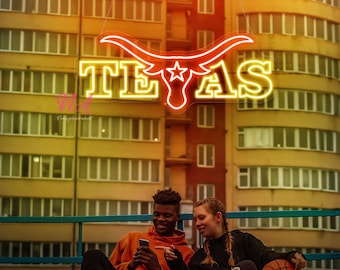 Texas Longhorns Logo Neon Sign: Custom Western Wall Decor