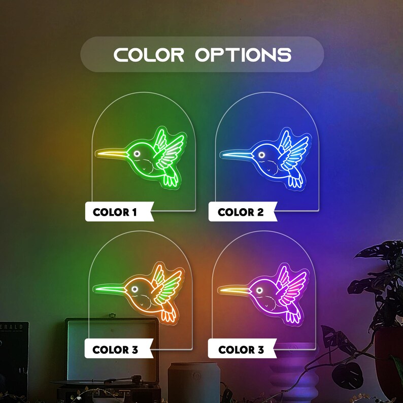 Hummingbird LED Neon Sign, Hummingbird Decor Wall, Neon Bird-shaped ...