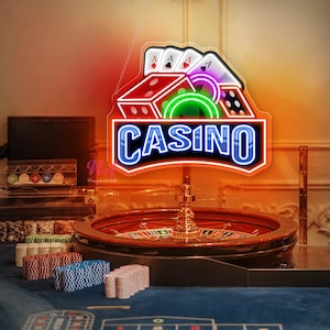 Casino Neon Sign, Poker Room Led Sign, Custom Neon Sign, Game Room Decor, Personalized Gifts, Jackpot Casino Decor, Casino Decor Wall