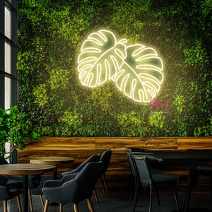 Monstera Leaf Neon Sign Plant Neon Sign Green Leaf Neon Sign Neon Monstera Green Aesthetic Neon Sign Bedroom Neon Sign Green Lover