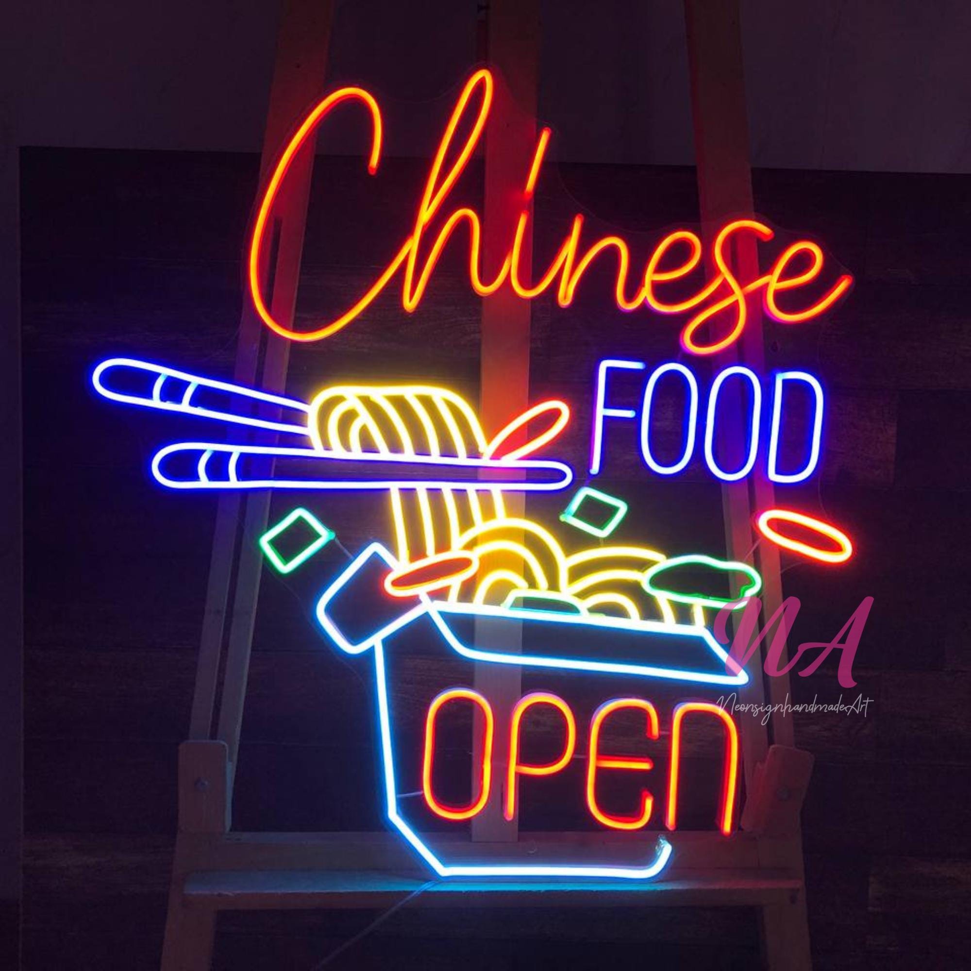 中華料理ネオンサイン：オープンラーメンボウル LED ロゴ - Etsy 日本