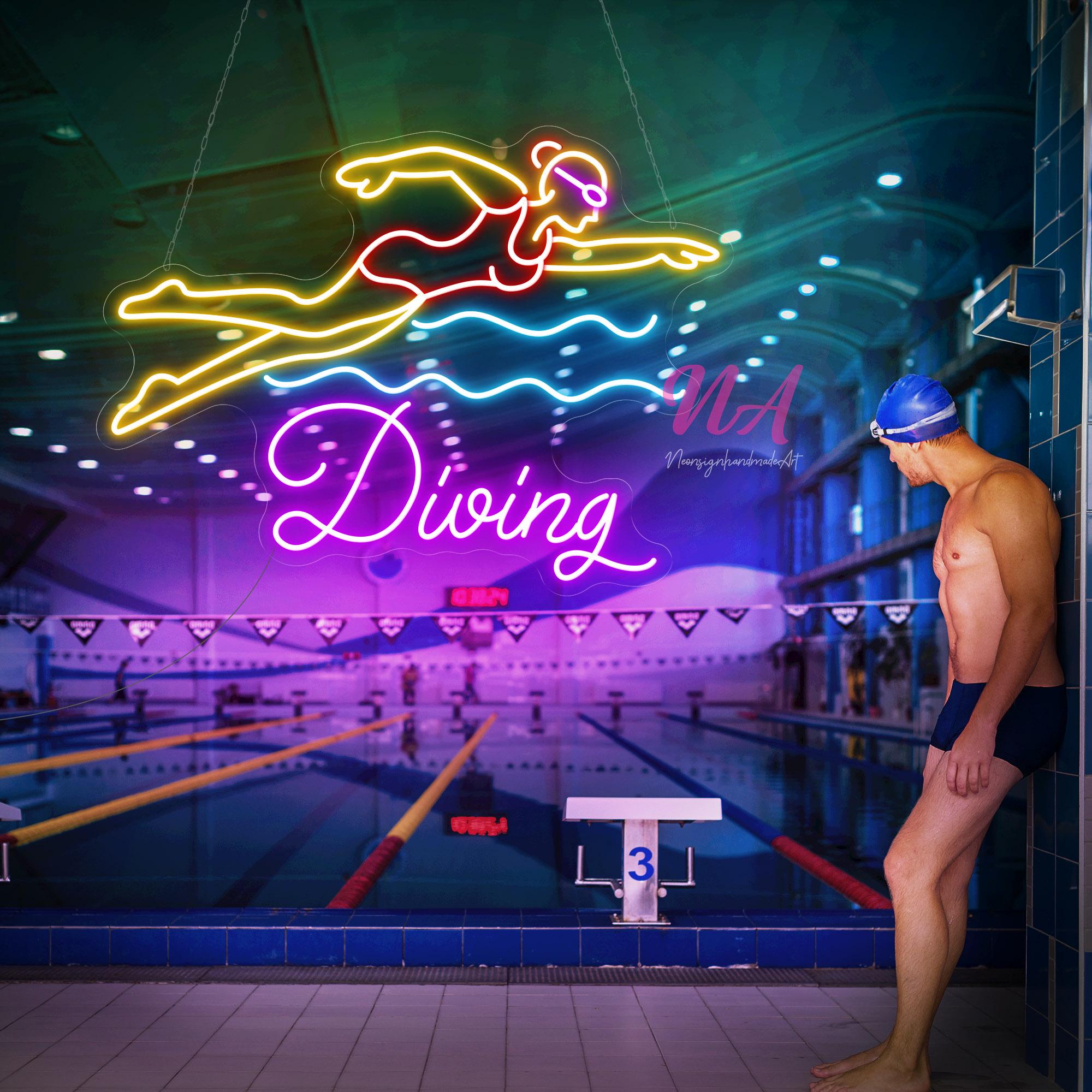 Diving Neon Sign, Diving Club Neon Sign, Diving LED Neon Sign, Scuba Mask Neon Sign, Scuba Diving Sign, Club Decor Wall, Business Neon Sign