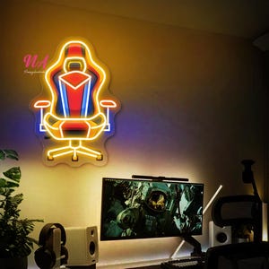 Gaming Chair Neon Sign, Game Room Neon Sign, Game Room Decor Sign, Arcade Wall Decor, Neon Led Light for Gaming Room, Mancave Decor Sign