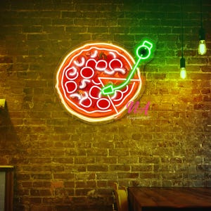 Pizza Vinyl Neon Sign Open Pizza Led Sign Pizza Business Decor Wall Decor Wall Sign Neon Lights Neon Sign Bedroom Led Neon Sign For Wall