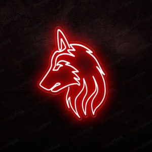 Single Wolf Neon Sign, Single Wolf Wall Decor, Custom Neon Sign, Wolf Lover, Gaming Room, Wolf neon light, Wolf night light, Wolf wall decor