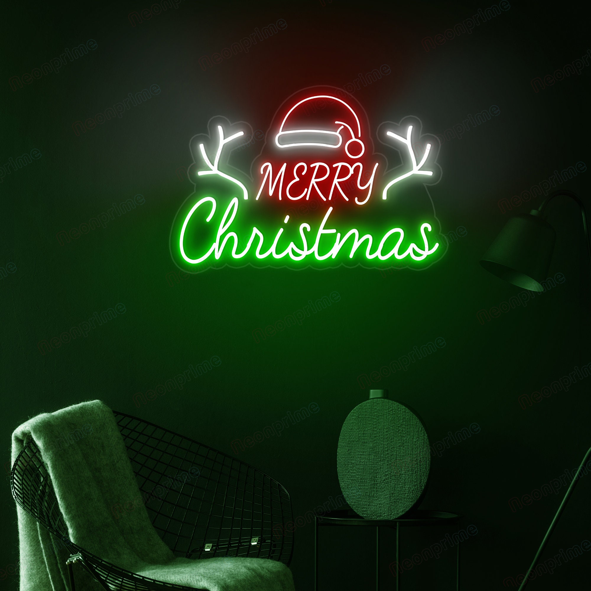 手作りクリスマスネオンサイン：メリークリスマスの壁飾り - Etsy 日本