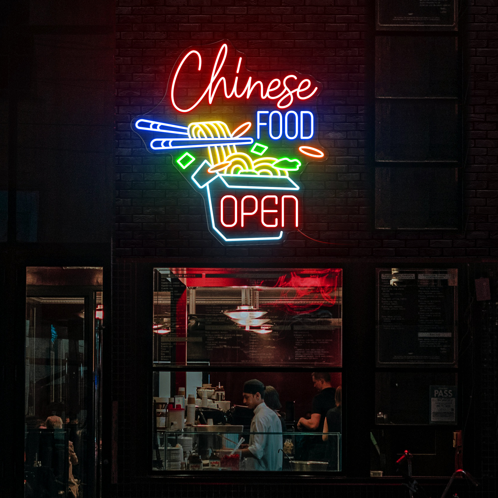 中華料理ネオンサイン：オープンラーメンボウル LED ロゴ - Etsy 日本