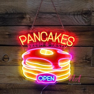 Custom Food Restaurant Neon Sign, Business Neon Sign, Open Neon Sign, Welcom Sign Decor, Restaurant Neon Sign Decor, Kitchen Decor Sign