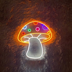 Dripping Mushroom Neon Sign, Custom Mushroom Neon Sign, Mushroom Fan Club, Wall Art, Room Decor, Holiday Gift, Unique Gift