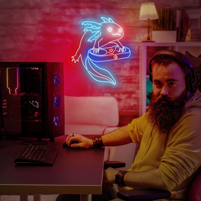 Custom Axolotl Neon Sign: Gamer LED Wall Decor - Etsy Canada