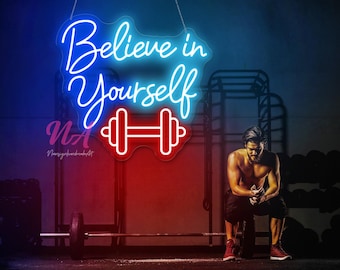 Letrero de neón "Cree en ti mismo": decoración inspiradora para el gimnasio