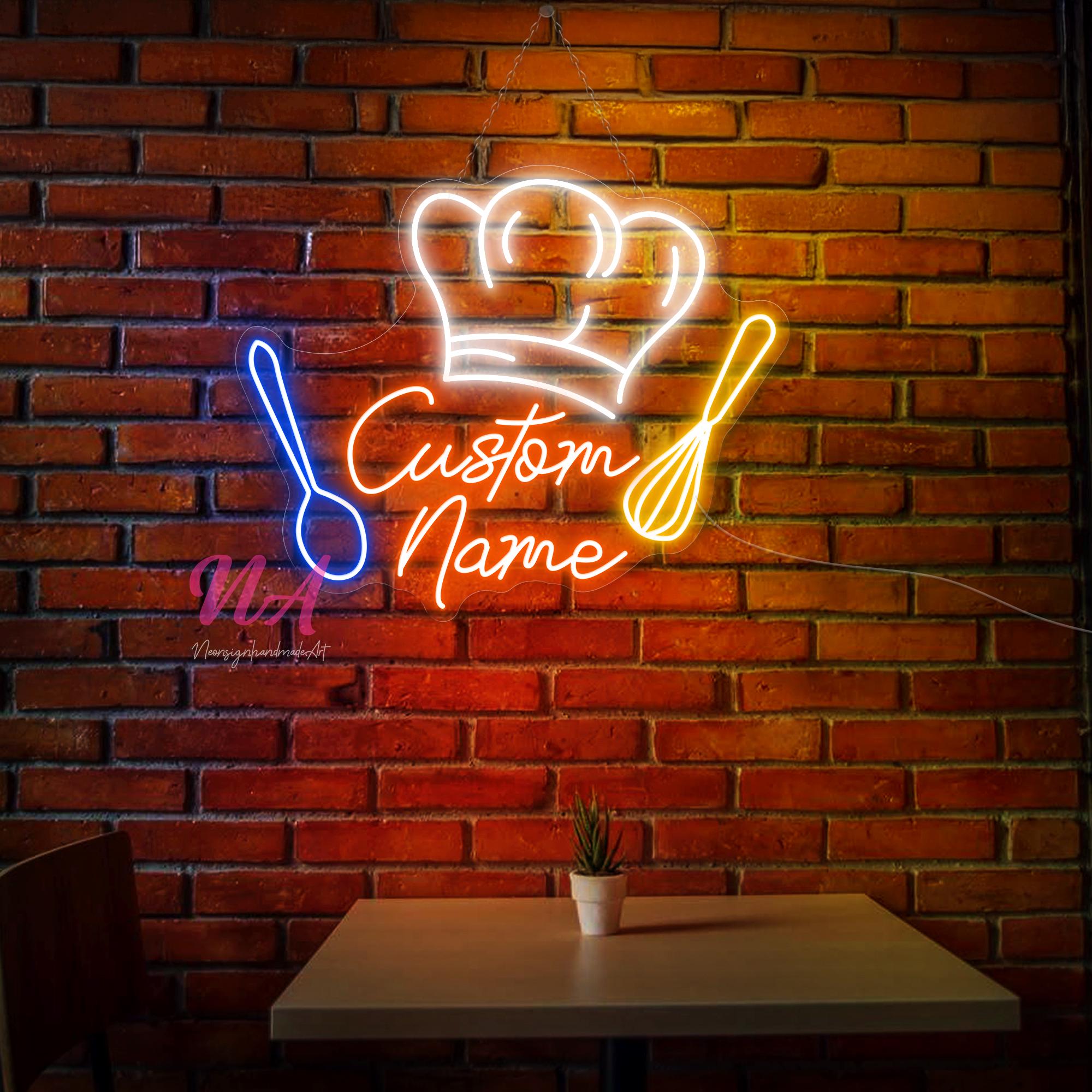 Custom Chef Hat Neon Sign: Personalized Kitchen Decor - Etsy
