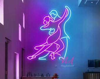 Dancers Neon Sign, Ballroom Dancing Neon Light, Dance Studio Led