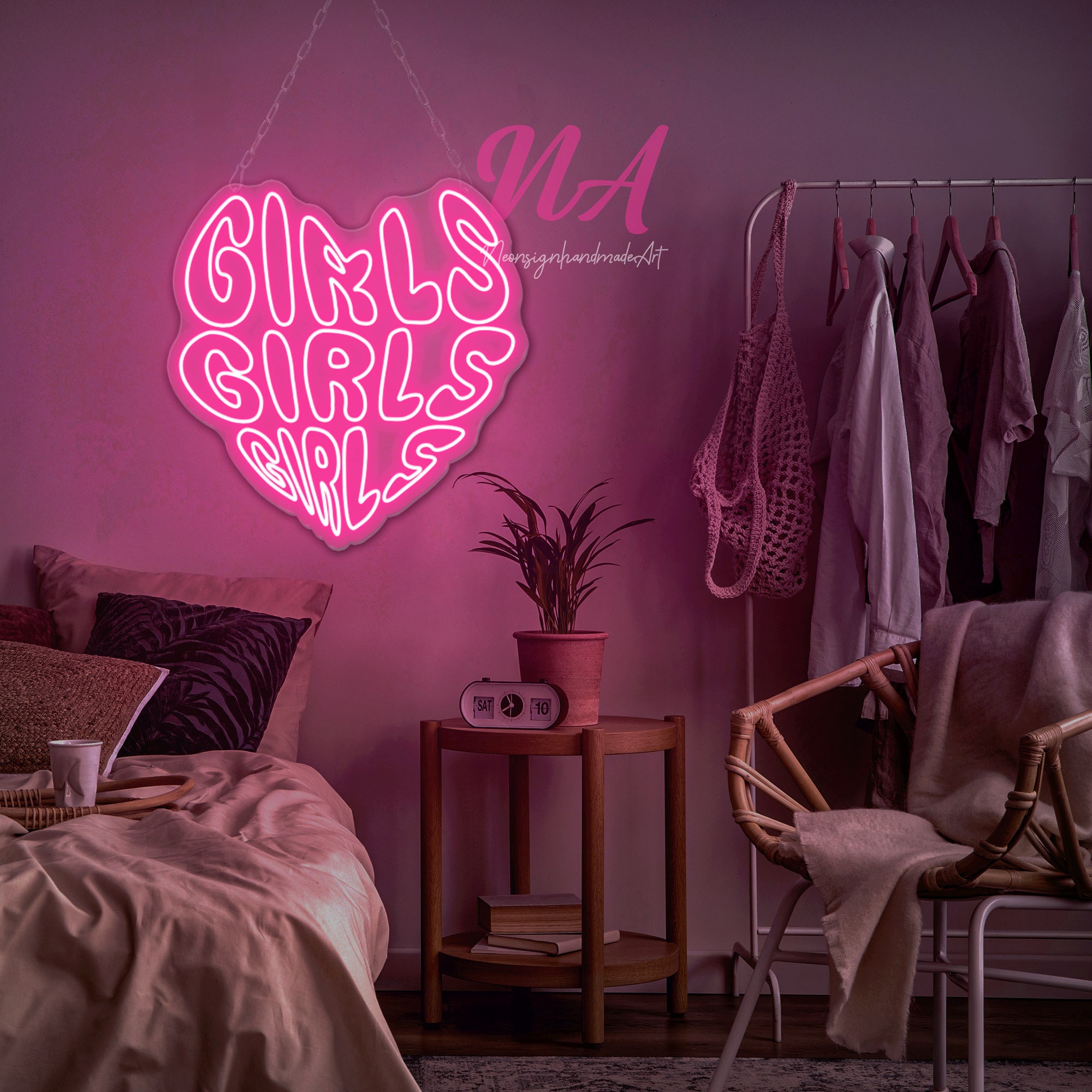 Girls Girls Girls Neon Sign Strip Club Wall Decor Girls Bedroom  display picture 1