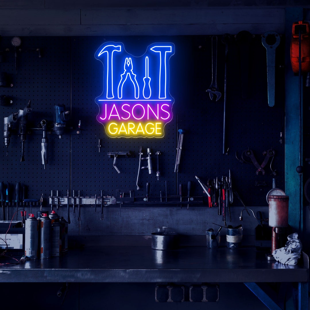 Custom Name Garage Neon Garage Led Sign Garage Light Sign Etsy