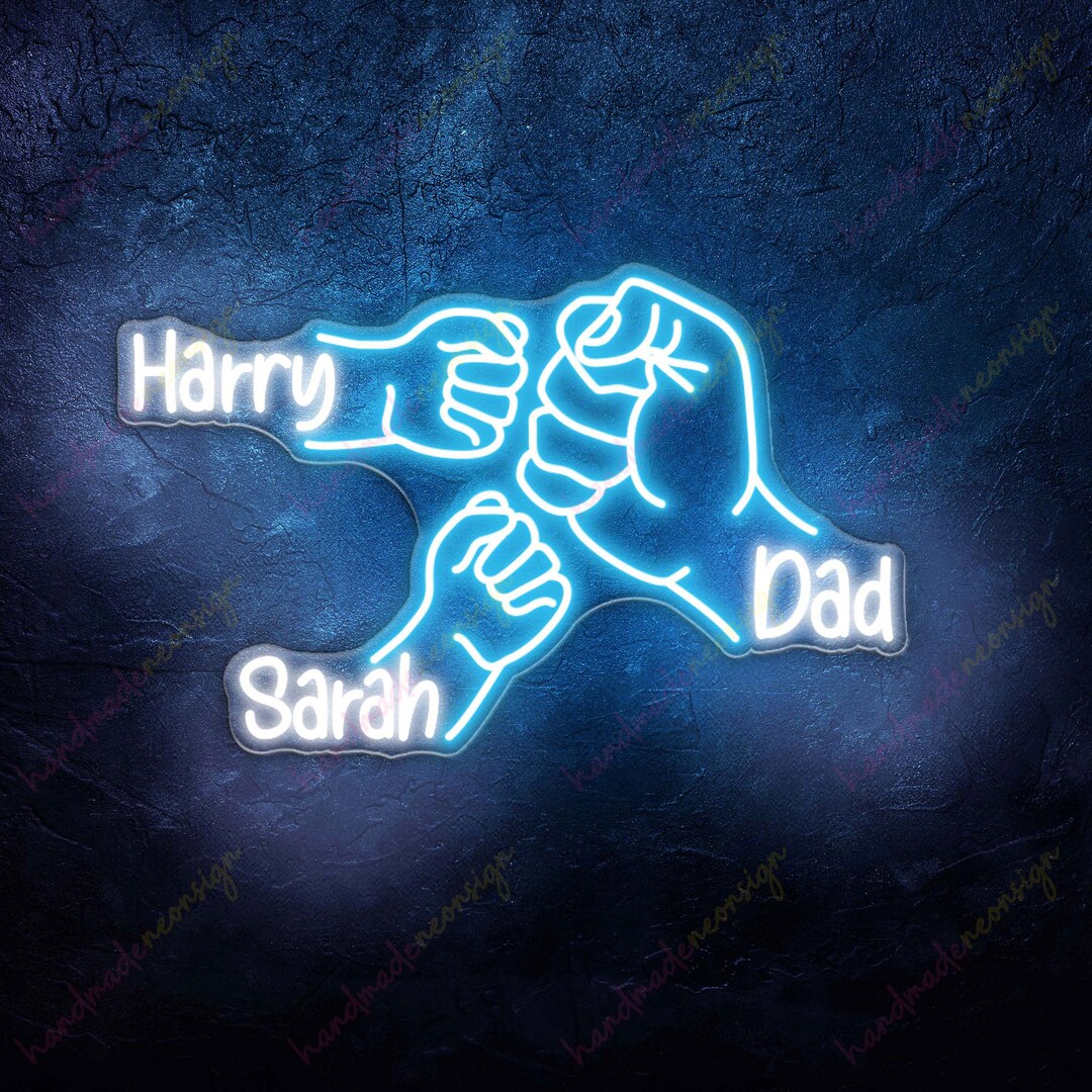 Custom Daddy Neon Sign Papa With Kids Namefirst Bump Neon - Etsy