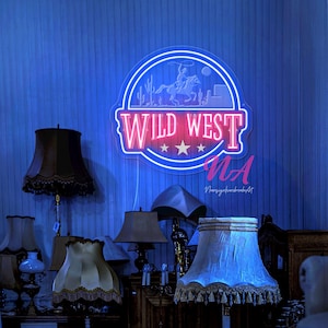 Wild West Neon Sign Western LED Neon Sign Cowboy LED Neon Sign Act Respectable Neon Sign Personalized Gift 3D Carving Sign Cowboy Neon Sign