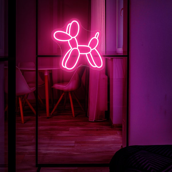 Ballon Hund Neon Schild, Kinderzimmer Dekor, Neon Wandkunst | Neon Tierlichter, LED Neon Schild, benutzerdefinierte Neon, Neonlicht, Wand Kunst Dekor, Neon Geschenk