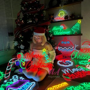 Custom Christmas Logo Warming House Gift, Merry Christmas Neon Sign, Christmas Tree Decor Sign, Custom Neon Sign, Christmas Gift, Home Decor