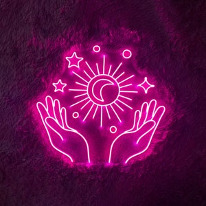 Galaxy Moon And Star Neon Sign, Planet Neon Sign, Galaxy Neon Sign, Custom LED Neon Sign, Space Neon Sign, Bedroom Sign, Wall Decor