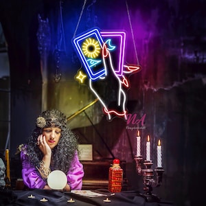 Tarot Readings Neon Sign, Astrology Tarot Sign, Tarot Card Reading, Psychic Tarot Light, Tarot Led Sign, Fortune Teller Sign, Halloween Gift