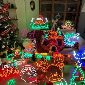 Christmas Custom Neon Sign, Merry Christmas Neon Sign, Christmas Tree Decor, Custom Neon Sign, Christmas Gift, Merry and Bright Neon Sign