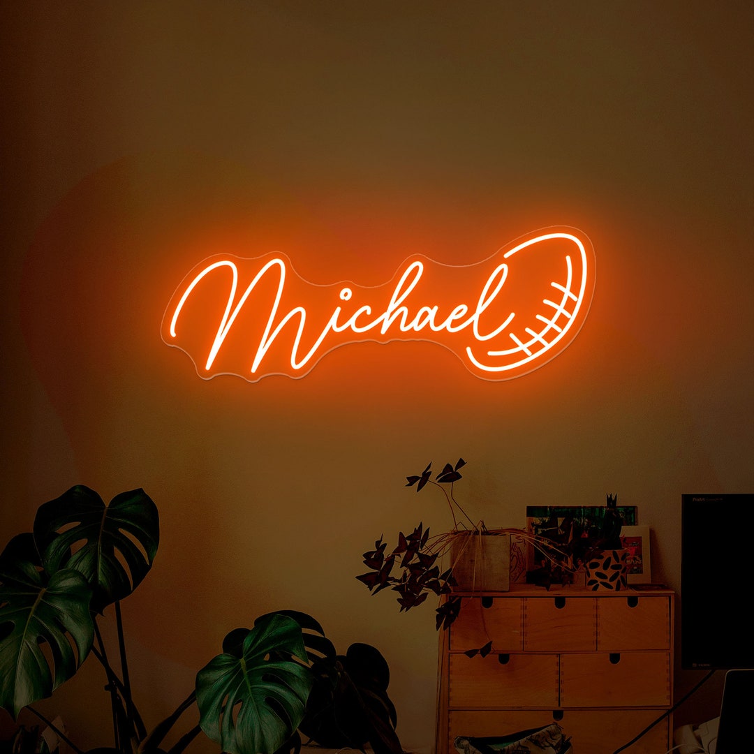 Custom Sport Ball Neon Sign, Kid Room Decor, Custom Name Neon Sign