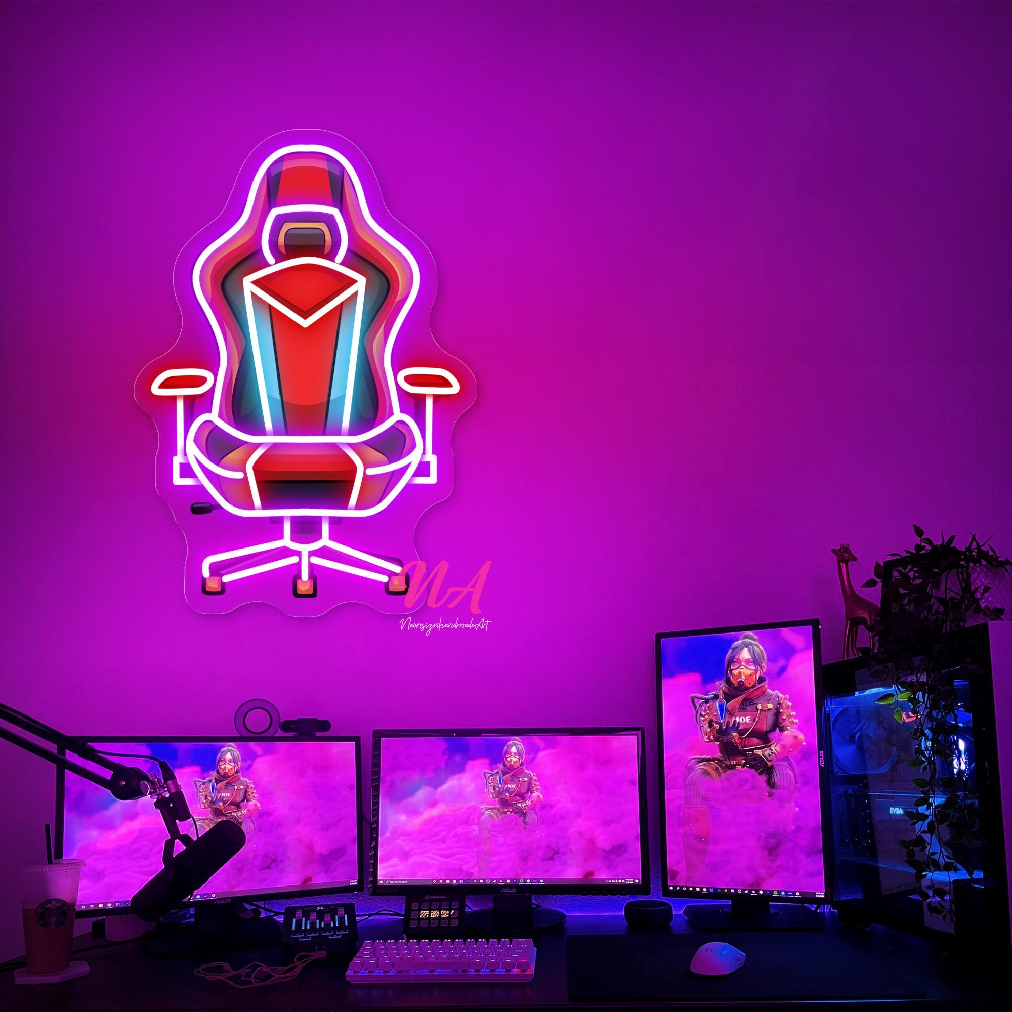 ゲーミングチェア用ネオンサイン、ゲーマールーム用LED装飾