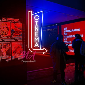 Cinema Neon Sign, Cinema Popcorn Drinks LED Neon Sign, Custom Cinema Food Bar Sign Home Movie Theater Film Room Wall Decor Snack Bar Decor